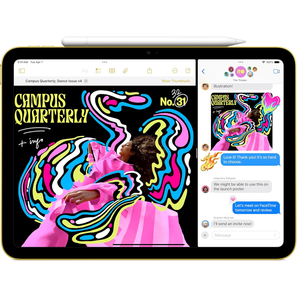 Apple iPad A16 11" 128GB Wi-Fi – Pantalla Liquid Retina, Chip A16 Bionic, Cámaras 12MP, Touch ID, Batería de Día Completo, Color Yellow (Nuevo)