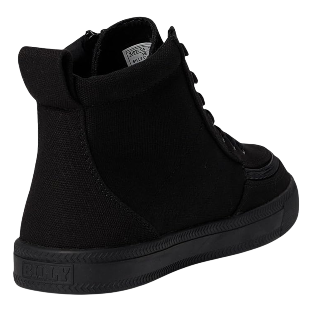 BILLY Footwear Toddler Harmon Sneakers - Black 7T: Zipper & Lace Up, Cushioned Insole, Non Marking Sole