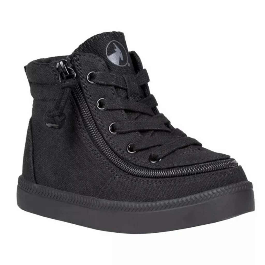 BILLY Footwear Toddler Harmon Sneakers - Black 6T: Zipper & Lace Up, Cushioned Insole, Non Marking Sole