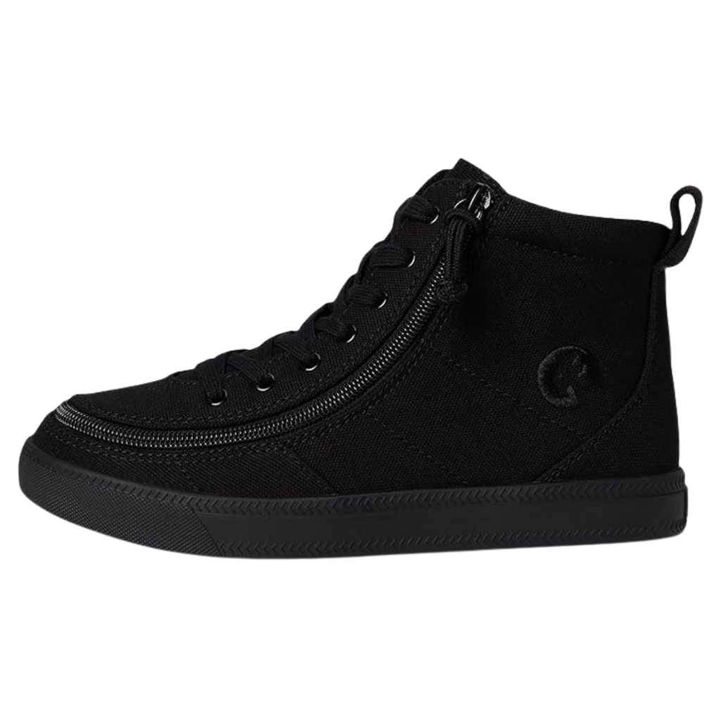 BILLY Footwear Toddler Harmon Sneakers - Black 6T: Zipper & Lace Up, Cushioned Insole, Non Marking Sole