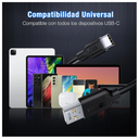 Cable USB-A a USB-C 1 Metro 2.1A Carga Rápida y Transferencia de Datos Color Negro