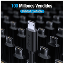 Cable USB-A a Micro USB V8 2 Metros 2.1A Carga Rápida y Transferencia de Datos Negro