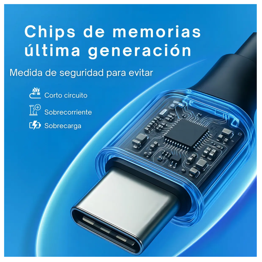 Cable USB-C a USB-C 1 Metro 3A Carga Rápida y Transferencia de Datos Color Negro