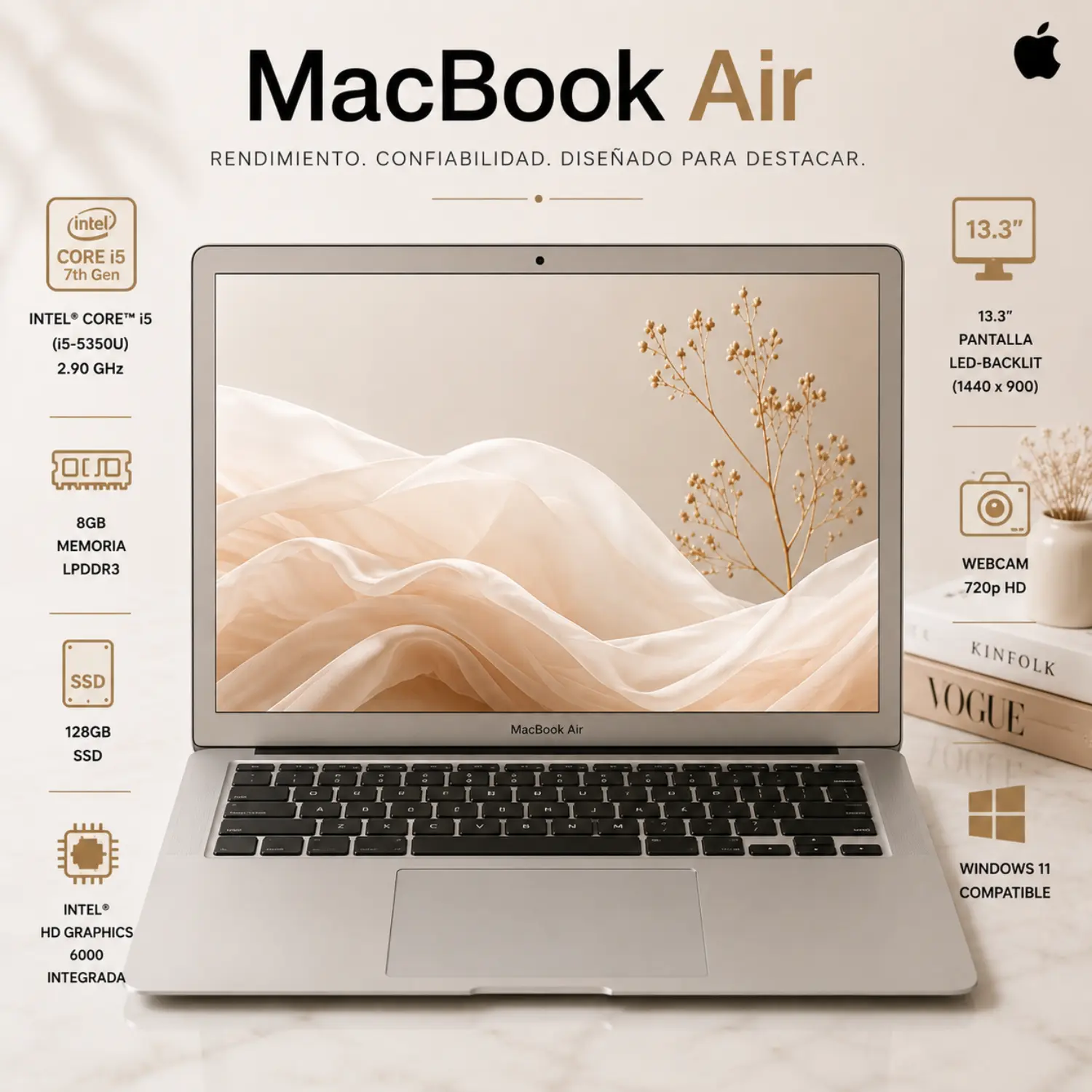 Apple MacBook Air 13.3" Intel Core i5, 8GB RAM, 128GB SSD