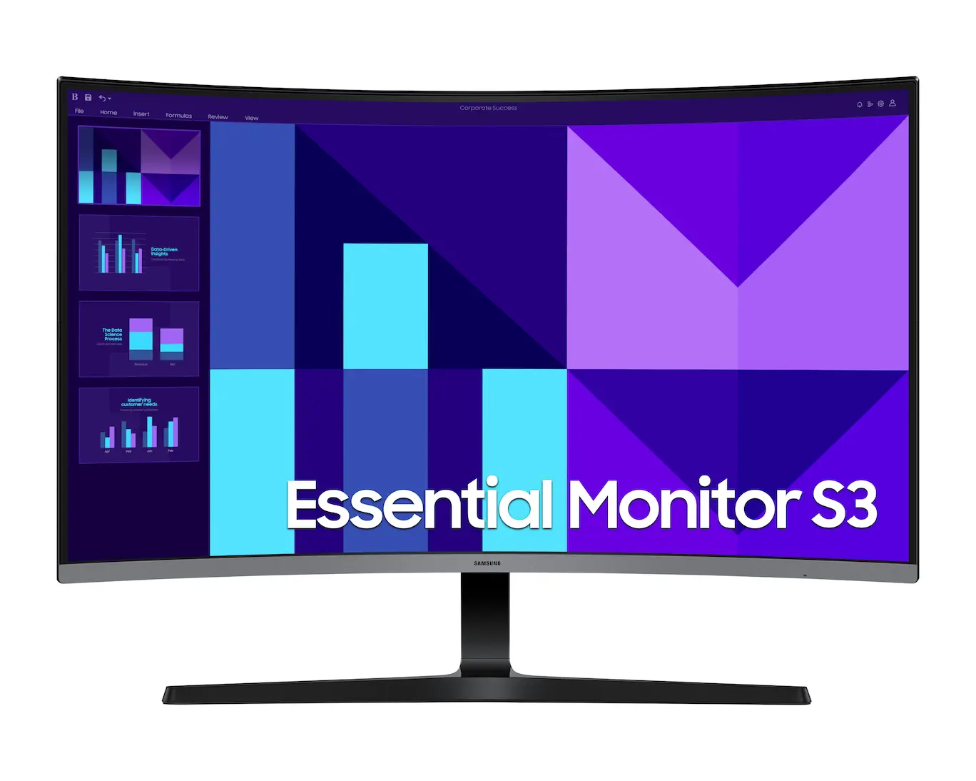 Monitor LCD Samsung Essential S3 S32D390GAL 32"" (81.3cm) Clase Full HD Pantalla curva - 16:9 - Negro - 32"" (81.3cm) Viewable - Vertical Alignment (VA) - 1920 x
