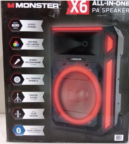 MONSTER Speaker with stand and App to control the lights MNX6