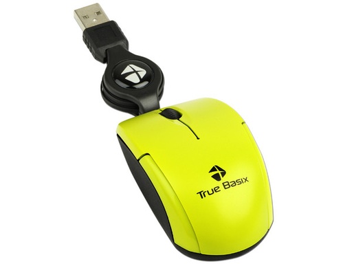 [MSACMOMR013/NEW] Mini Mouse Acteck Óptico True Basix MOMR-013, Alámbrico, USB, 1000DPI, Amarillo