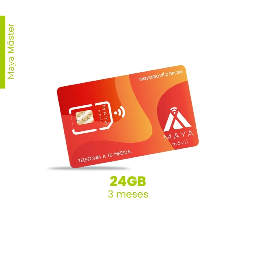 [NP-MAYA-MAST-24GB-3M/NEW] Maya Móvil Máster 3 meses de vigencia, 24 Gb de datos, llamadas, SMS y redes sociales ilimitados
