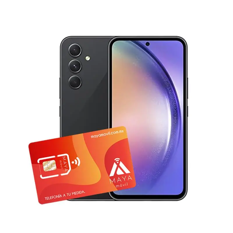 [A54-BLA-PLAN-PRE-30D/NEW] Reacondicionado-Samsung A54 6GB 128GB Negro Grado A + SIM Maya Móvil 2GB