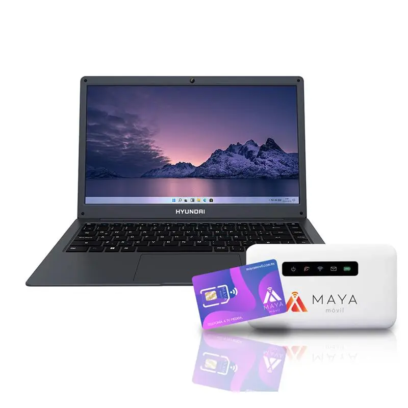 [HYB-PLUS-BL-BDL-MIFI-MAYA/NEW] Laptop HYbook Plus - Negro + MIFI Maya Móvil con 10GB por 30 días