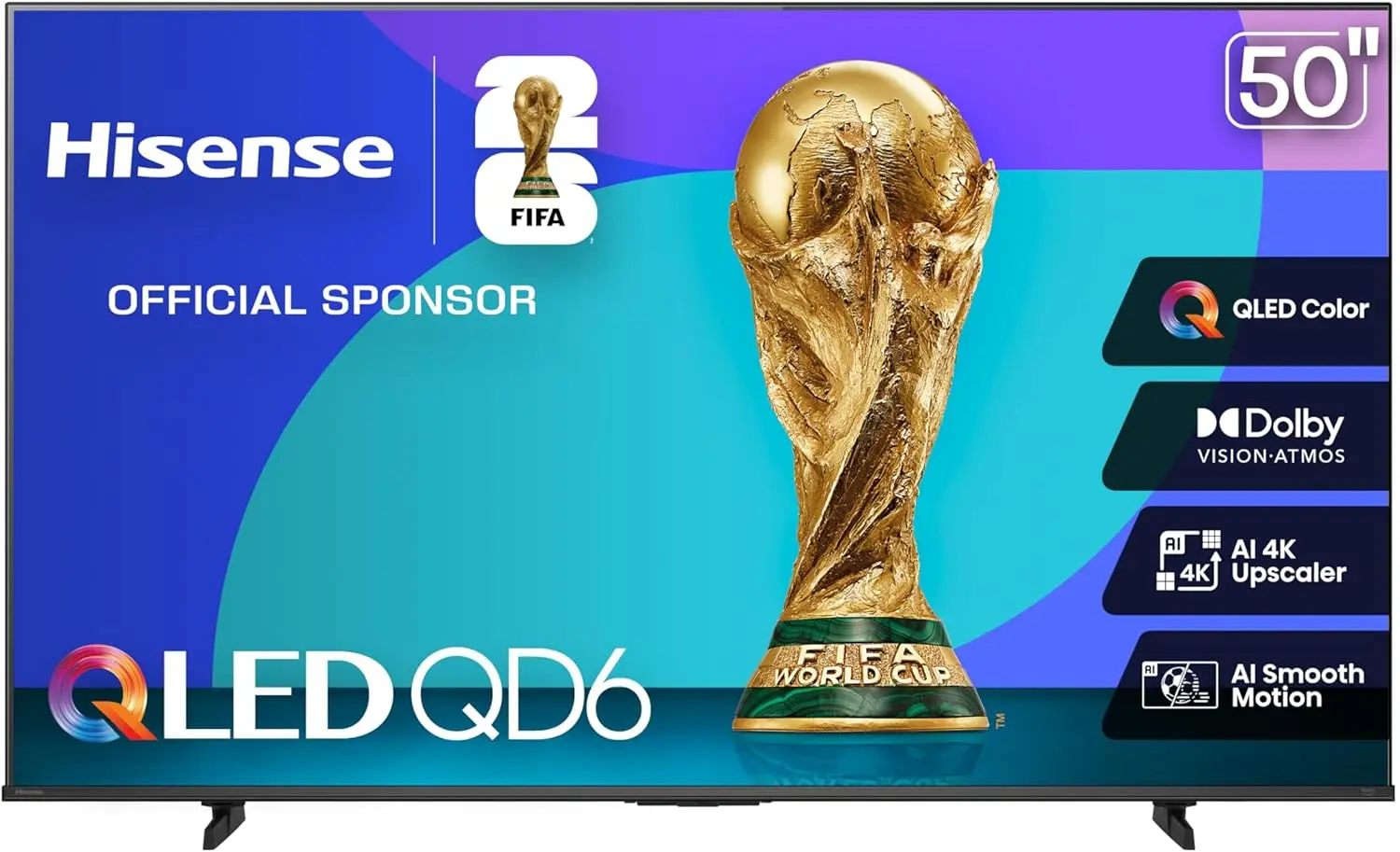 [50QD6QF/NEW] Hisense 50" Class QD6 Series Hi-QLED 4K UHD Smart fire TV (2025)