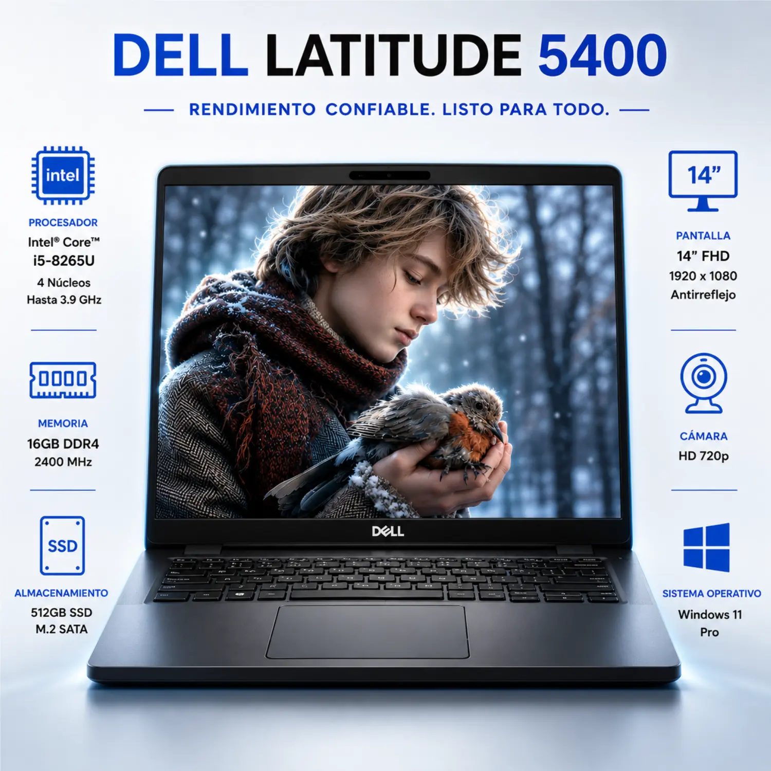 [DE5400-I5-16-512-FHD/RFB/MX] Dell Latitude 5400 14" FHD Intel Core i5 16GB RAM 512GB SSD Windows 11 (Reacondicionado) 