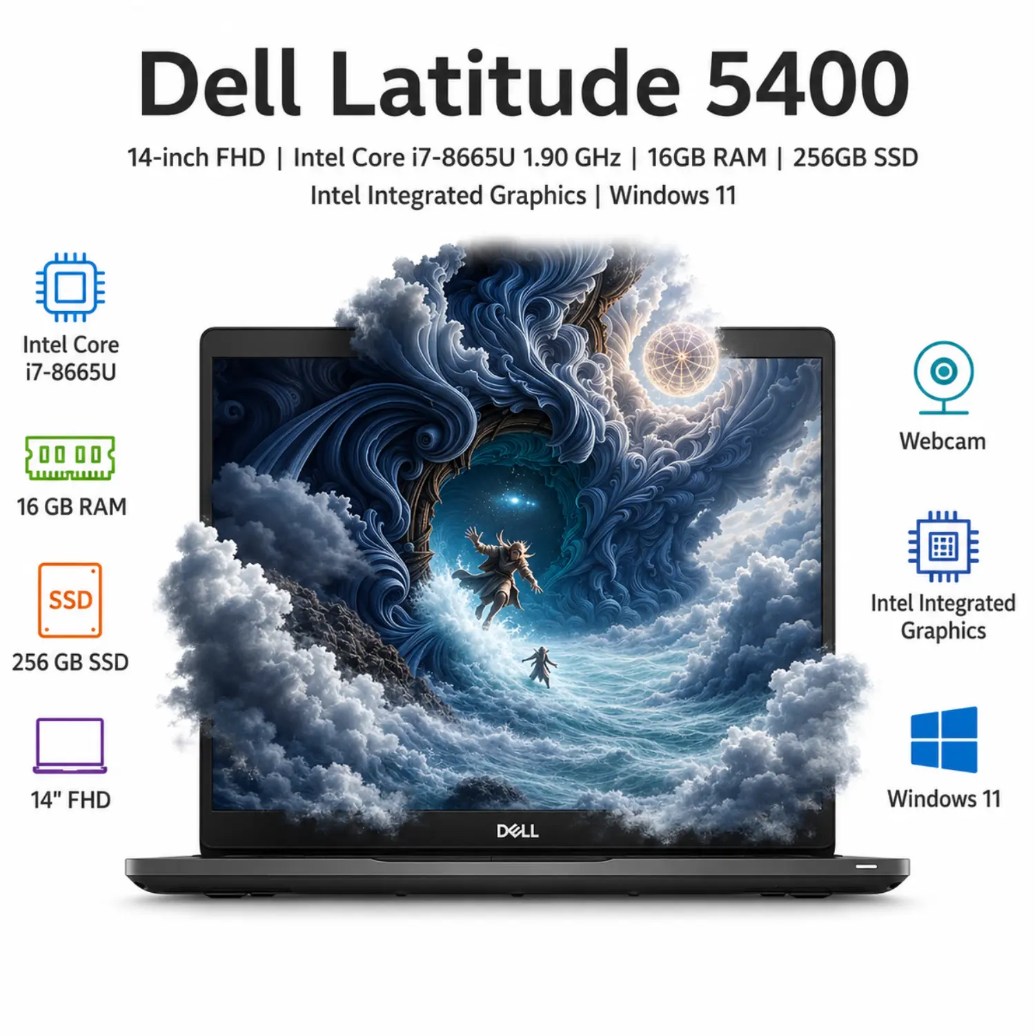 [DE5400-I7-16-256/RFB] Laptop Dell Latitude 5400 14 FHD Intel Core i7 16GB RAM 256GB SSD Windows 11 Pro 